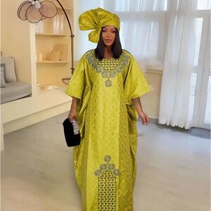 Elegant Green Embroidered Dress